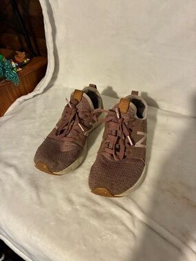 New Balance Kids Knit Sneakers in Brown and Tan